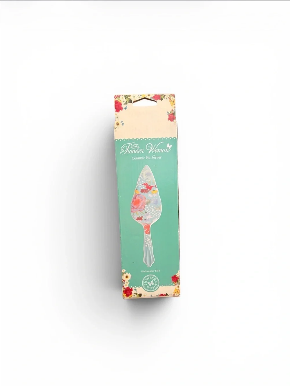 New Pioneer Woman Celia Linen Pie/Cake Server‎ Floral Stoneware Rare